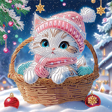 Load image into Gallery viewer, Diamond Painting - Partial Special Shaped - Kitten in winter snow (30*30CM)
