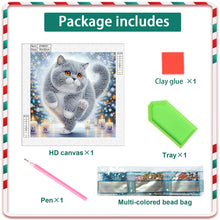 Load image into Gallery viewer, Diamond Painting - Partial Special Shaped - Cat in winter snow (30*30CM)
