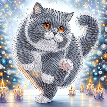 Load image into Gallery viewer, Diamond Painting - Partial Special Shaped - Cat in winter snow (30*30CM)
