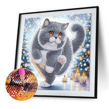 Load image into Gallery viewer, Diamond Painting - Partial Special Shaped - Cat in winter snow (30*30CM)
