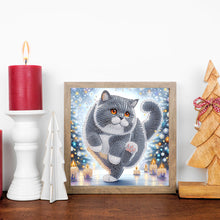 Load image into Gallery viewer, Diamond Painting - Partial Special Shaped - Cat in winter snow (30*30CM)
