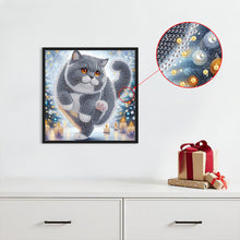 Load image into Gallery viewer, Diamond Painting - Partial Special Shaped - Cat in winter snow (30*30CM)
