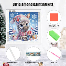 Load image into Gallery viewer, Diamond Painting - Partial Special Shaped - Zebra in winter snow (30*30CM)
