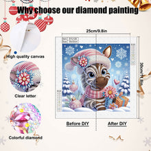 Load image into Gallery viewer, Diamond Painting - Partial Special Shaped - Zebra in winter snow (30*30CM)
