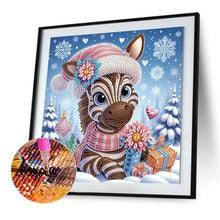 Load image into Gallery viewer, Diamond Painting - Partial Special Shaped - Zebra in winter snow (30*30CM)

