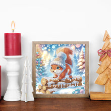 Load image into Gallery viewer, Diamond Painting - Partial Special Shaped - Squirrel in winter snow (30*30CM)
