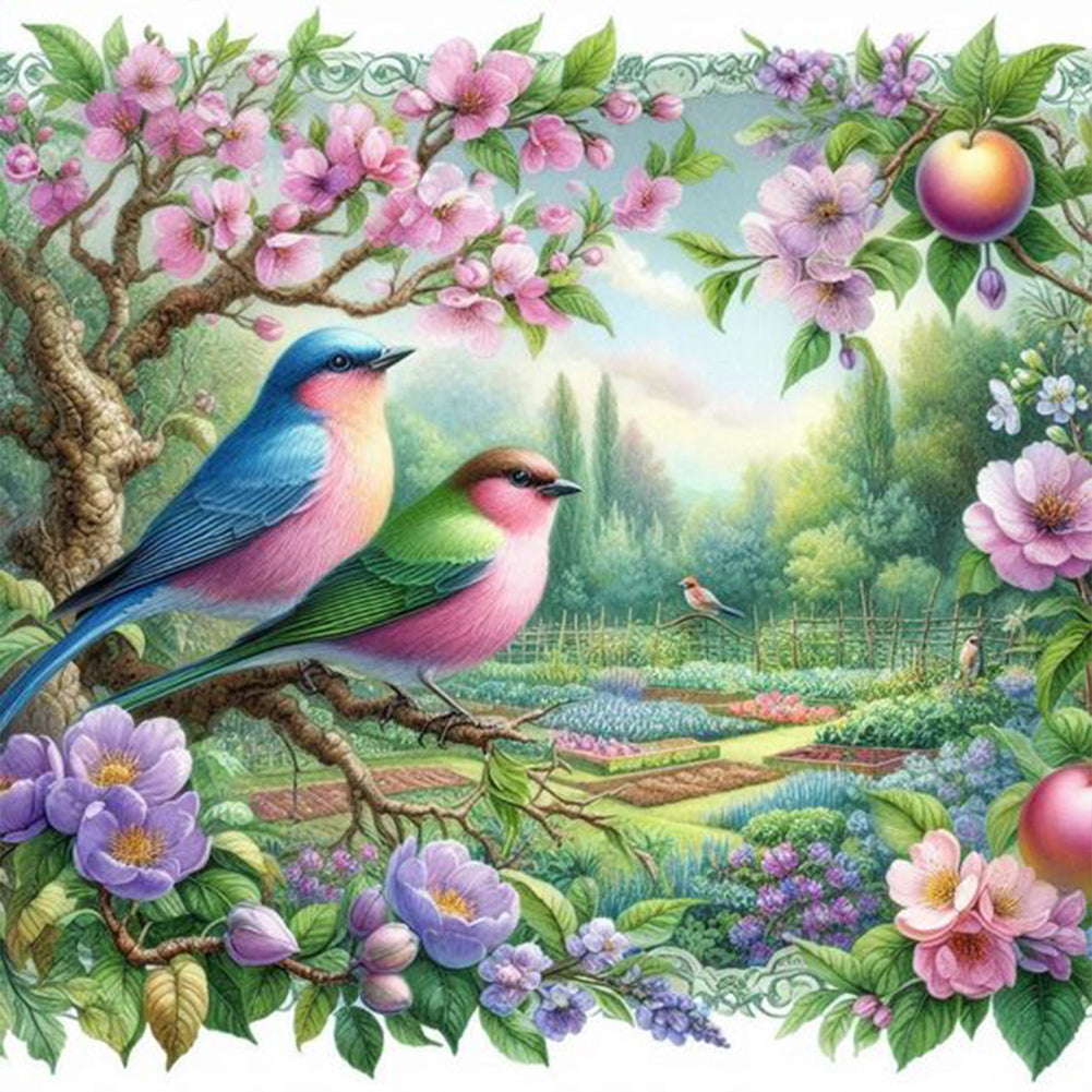 Diamond Painting - Full Round - Flowers and birds (40*40CM)