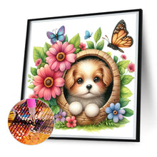 Load image into Gallery viewer, Diamond Painting - Full Round - Dog and flowers (30*30CM)
