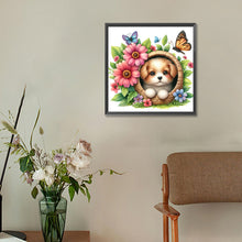 Load image into Gallery viewer, Diamond Painting - Full Round - Dog and flowers (30*30CM)
