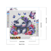 Load image into Gallery viewer, Diamond Painting - Full Round - Elephant and flowers (30*30CM)
