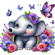 Load image into Gallery viewer, Diamond Painting - Full Round - Elephant and flowers (30*30CM)
