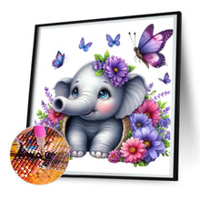 Load image into Gallery viewer, Diamond Painting - Full Round - Elephant and flowers (30*30CM)
