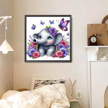 Load image into Gallery viewer, Diamond Painting - Full Round - Elephant and flowers (30*30CM)
