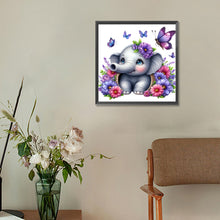 Load image into Gallery viewer, Diamond Painting - Full Round - Elephant and flowers (30*30CM)
