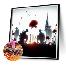 Load image into Gallery viewer, Diamond Painting - Full Round - Soldier in the poppy field (30*30CM)
