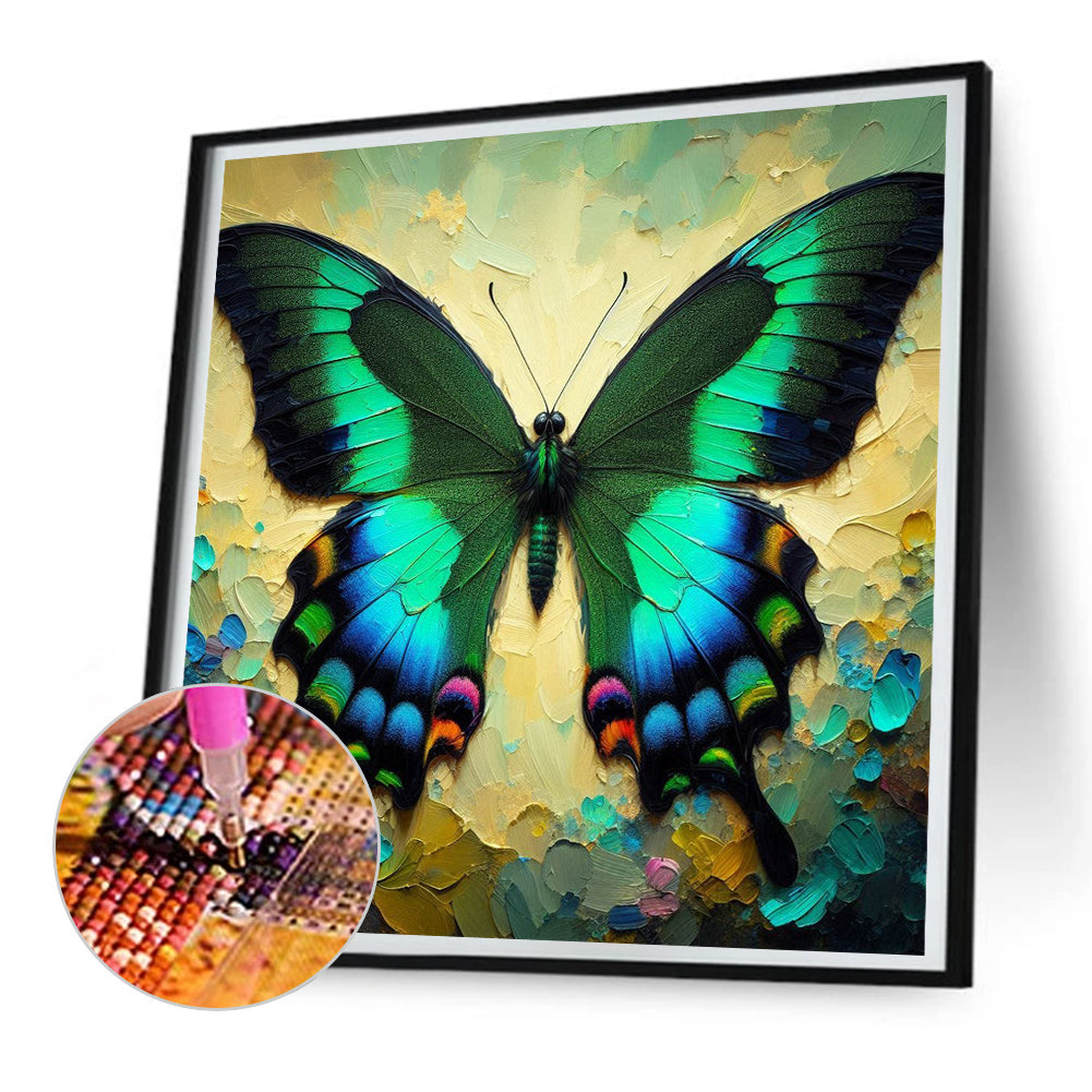 Diamond Painting - Full Round - Flower pattern butterfly (30*30CM)