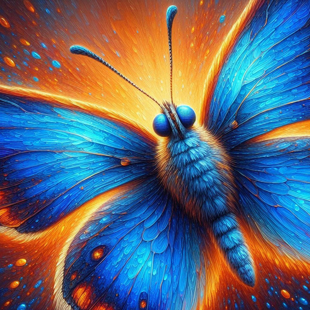 Diamond Painting - Full Round - Flower pattern butterfly (30*30CM)