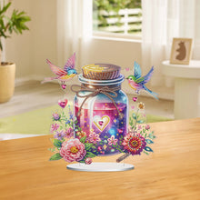 Load image into Gallery viewer, Acrylic Special Shape Wish Bottle And Flowers Birds Desktop Diamond Art Kits

