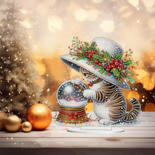 Load image into Gallery viewer, Acrylic Special Shape Cat And Crystal Ball Diamond Painting Desktop Ornaments
