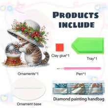Load image into Gallery viewer, Acrylic Special Shape Cat And Crystal Ball Diamond Painting Desktop Ornaments
