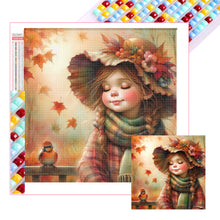 Load image into Gallery viewer, Diamond Painting - Full Square - Autumn leaves little girl (40*40CM)
