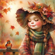 Load image into Gallery viewer, Diamond Painting - Full Square - Autumn leaves little girl (40*40CM)
