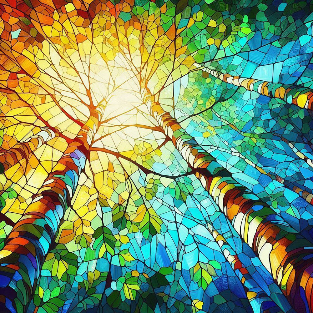 Diamond Painting - Full Round - Glass art tree (30*30CM)
