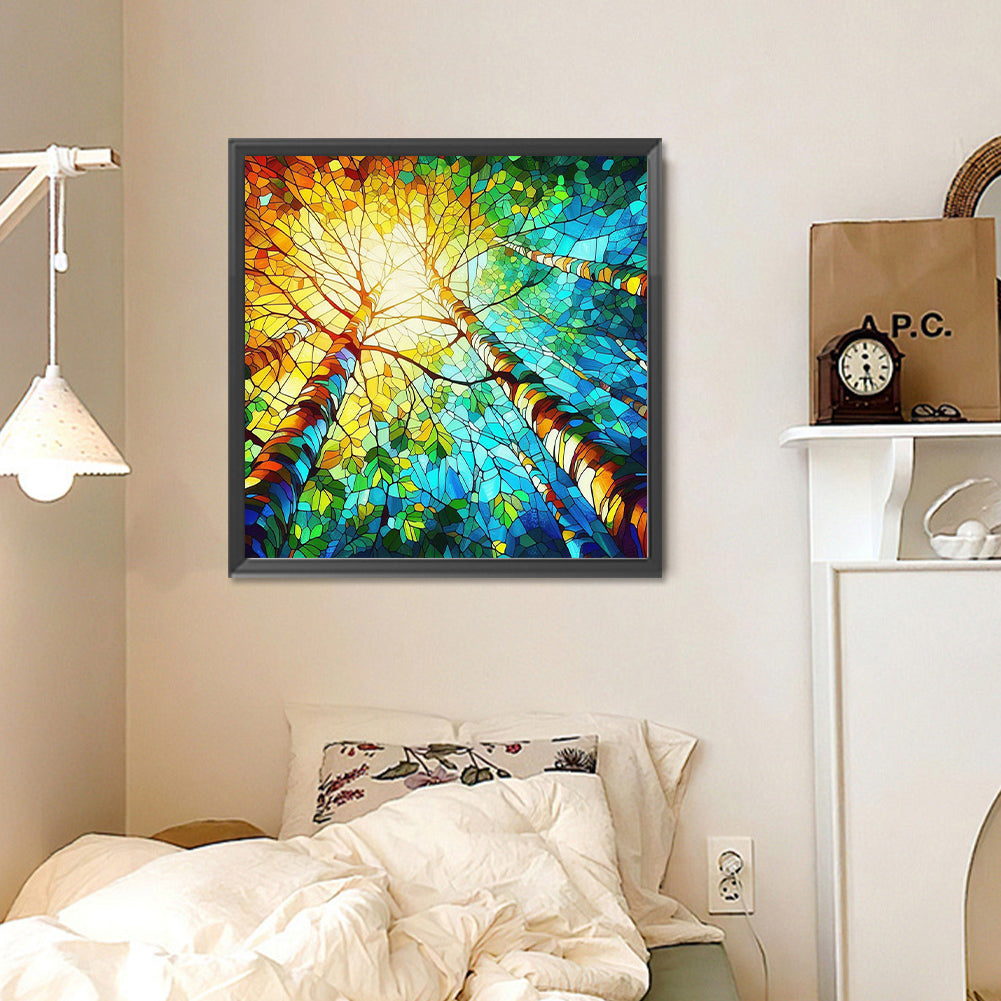 Diamond Painting - Full Round - Glass art tree (30*30CM)