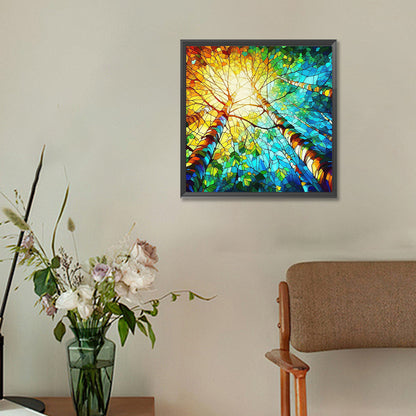 Diamond Painting - Full Round - Glass art tree (30*30CM)