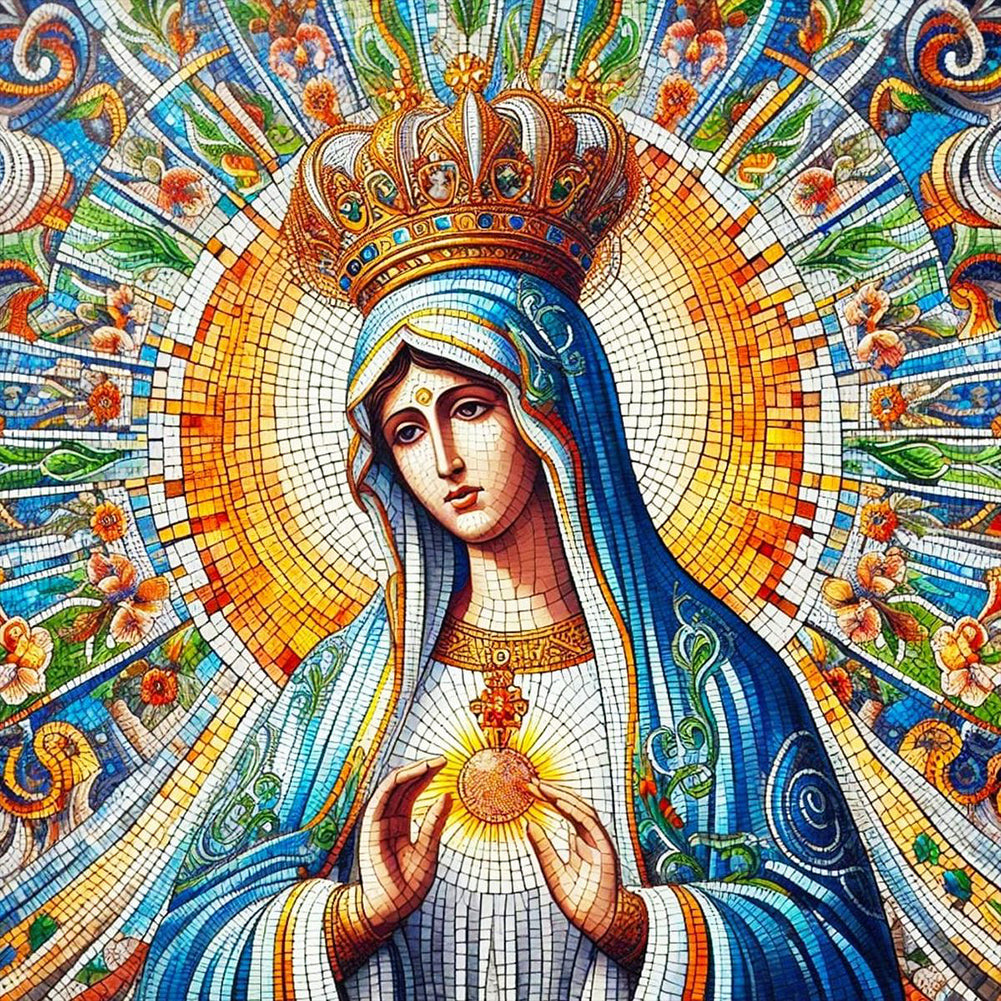 Diamond Painting - Full Round - Glass art Madonna (30*30CM)