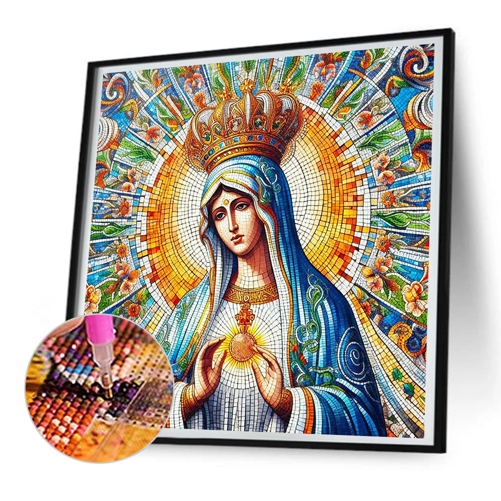 Diamond Painting - Full Round - Glass art Madonna (30*30CM)
