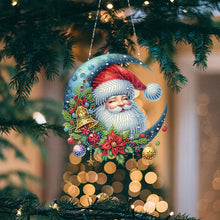 Load image into Gallery viewer, Acrylic Special Shape Moon Santa Claus 5D DIY Diamond Painting Dots Pendant
