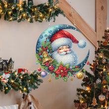 Load image into Gallery viewer, Acrylic Special Shape Moon Santa Claus 5D DIY Diamond Painting Dots Pendant
