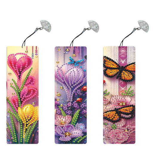 3Pcs Special Shape Dog Diamond Painting Bookmark Making Kit for Adults Beginners