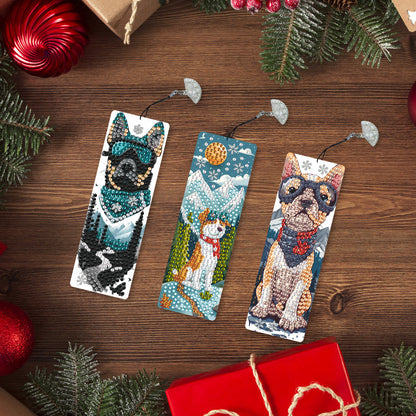 3Pcs Special Shape Dog Diamond Painting Bookmark Making Kit for Adults Beginners