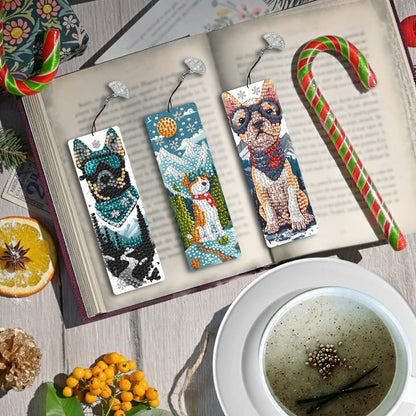 3Pcs Special Shape Dog Diamond Painting Bookmark Making Kit for Adults Beginners