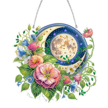 Load image into Gallery viewer, Acrylic Special Shape Sun Moon Flower Diamond Painting Hanging Pendant
