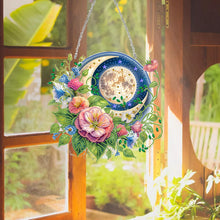 Load image into Gallery viewer, Acrylic Special Shape Sun Moon Flower Diamond Painting Hanging Pendant
