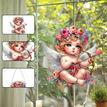 Load image into Gallery viewer, Acrylic Special Shape Angel Girl Cupid Arrow Diamond Painting Hanging Pendant
