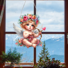 Load image into Gallery viewer, Acrylic Special Shape Angel Girl Cupid Arrow Diamond Painting Hanging Pendant

