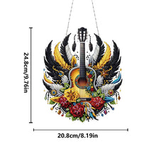 Load image into Gallery viewer, Acrylic Special Shape Feather Guitar 5D DIY Diamond Painting Dots Pendant
