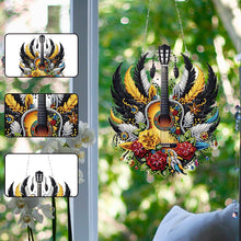 Load image into Gallery viewer, Acrylic Special Shape Feather Guitar 5D DIY Diamond Painting Dots Pendant
