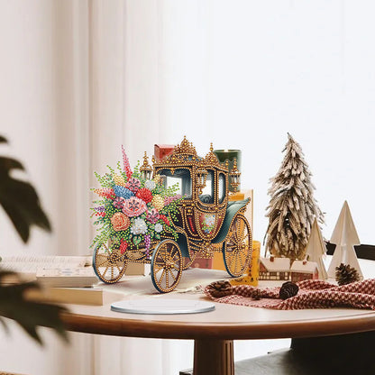 Acrylic Special Shape Flower Carriage Diamond Painting Desktop Ornaments