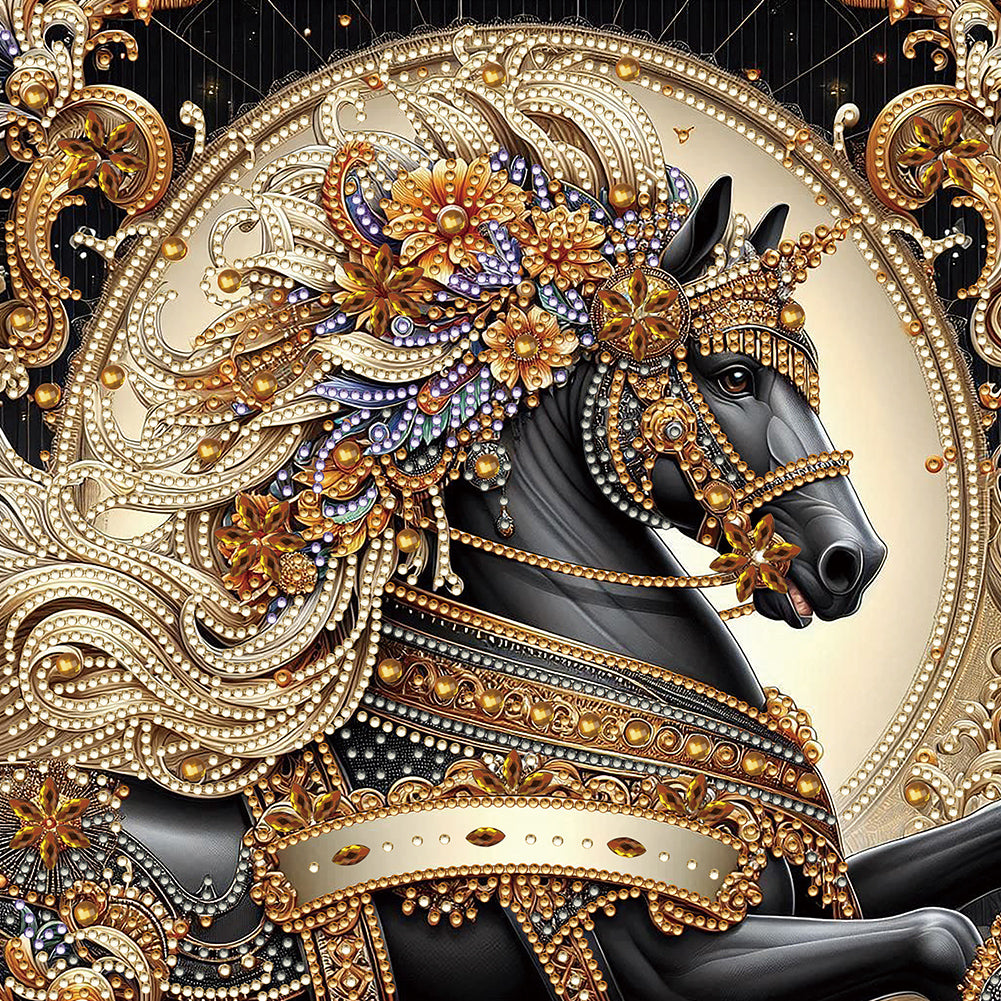 Diamond Painting - Partial Special Shaped - Metal Unicorn (30*30CM)