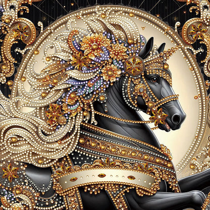 Diamond Painting - Partial Special Shaped - Metal Unicorn (30*30CM)