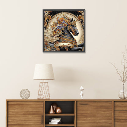 Diamond Painting - Partial Special Shaped - Metal Unicorn (30*30CM)