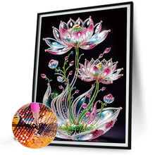 Load image into Gallery viewer, Diamond Painting - Partial Special Shaped - Water Drop Lotus (30*40CM)
