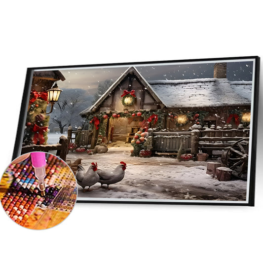 Diamond Painting - Full Round - Snowy house street (40*30CM)