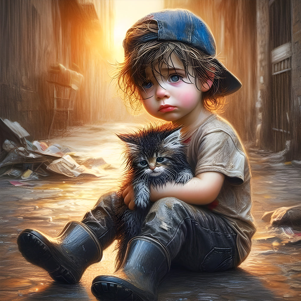 Diamond Painting - Full Round - Cute little boy (40*40CM)