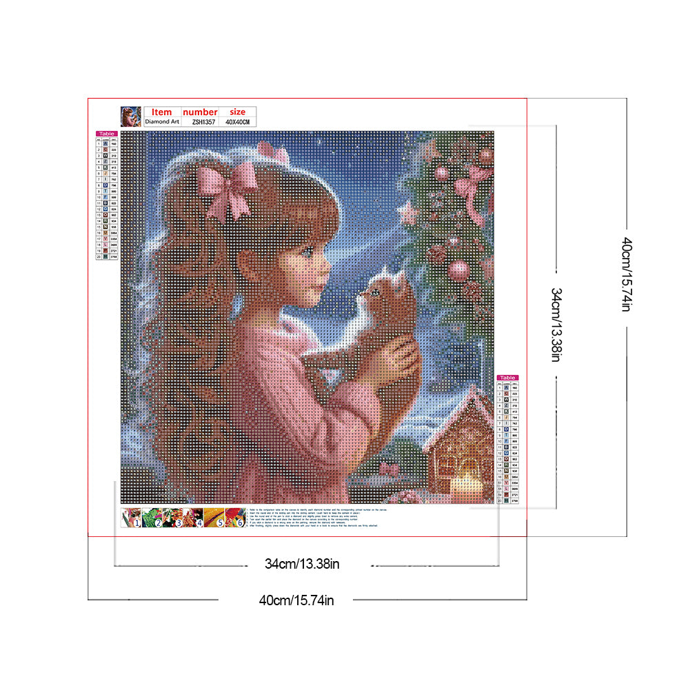 Diamond Painting - Full Round - Big-eyed girl (40*40CM)